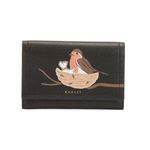 RADLEY LONDON Black #01 Leather Robin Medium Flap Over Purse